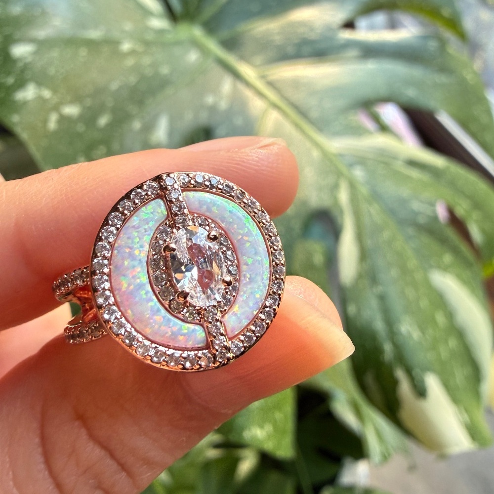 Bomb party Opal ring, size 6.
